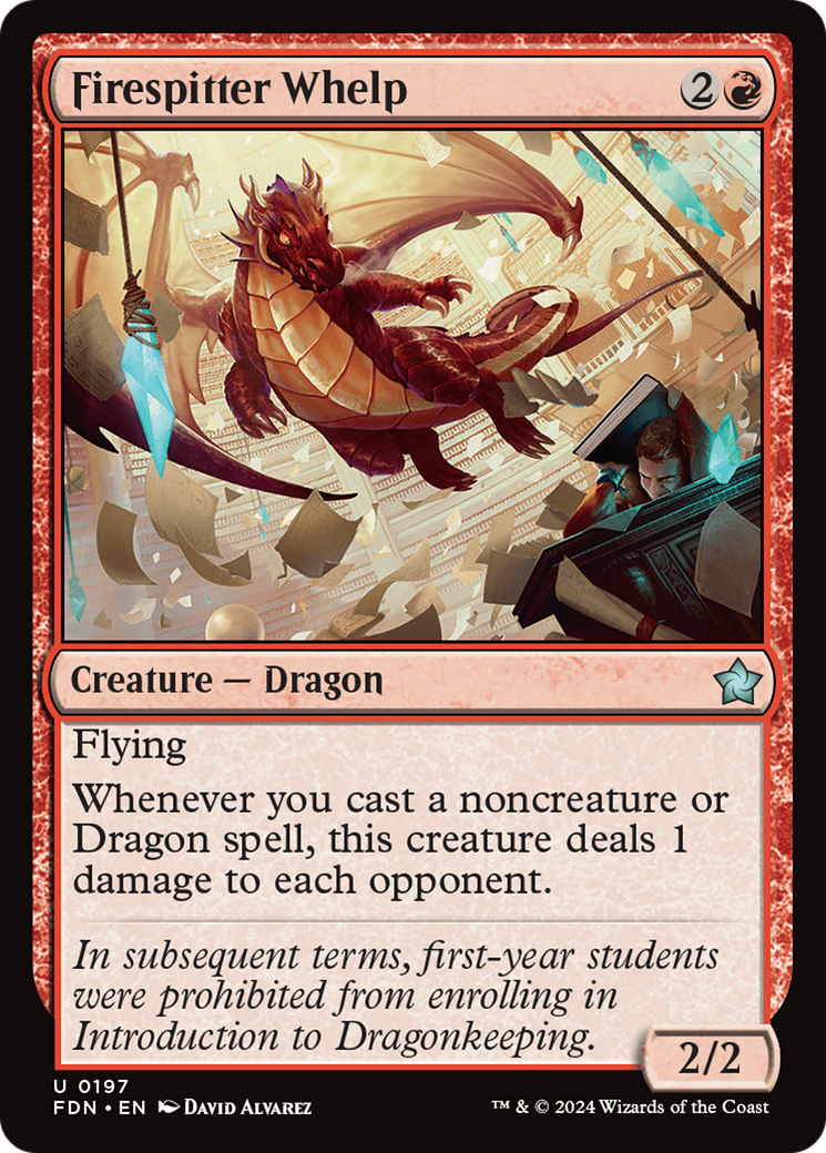 Firespitter Whelp - Uncommon Creature — Dragon card from Foundations