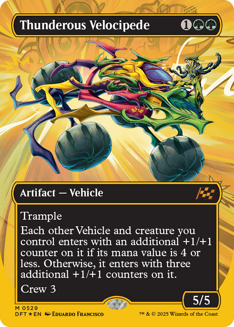 Thunderous Velocipede - Mythic Artifact — Vehicle card from Aetherdrift