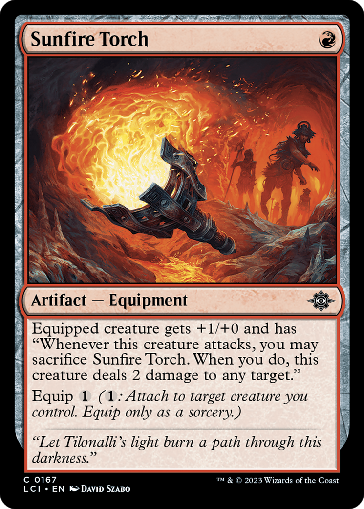 Sunfire Torch - Common Artifact — Equipment card from The Lost Caverns of Ixalan