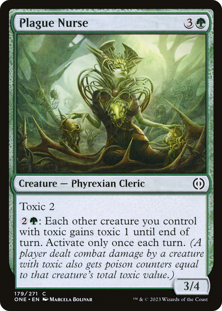 Plague Nurse - Common Creature — Phyrexian Cleric card from Phyrexia: All Will Be One
