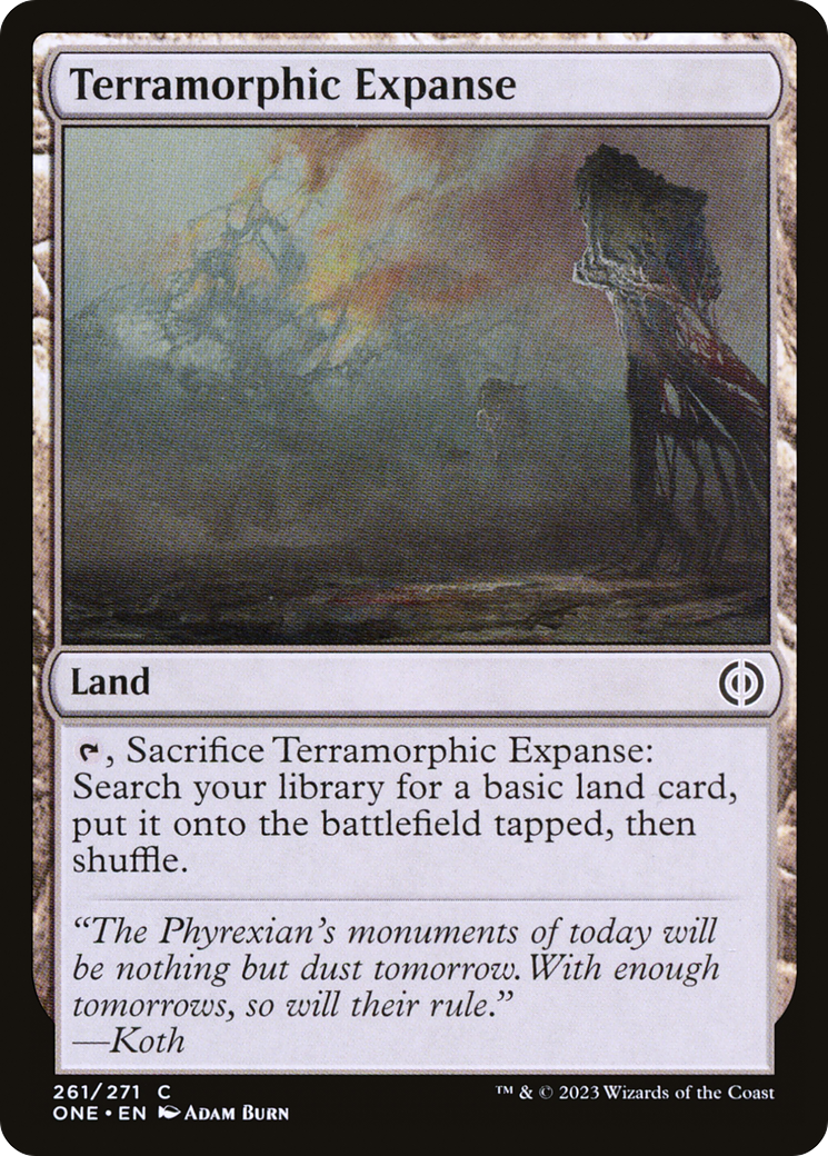 Terramorphic Expanse - Common Land card from Phyrexia: All Will Be One