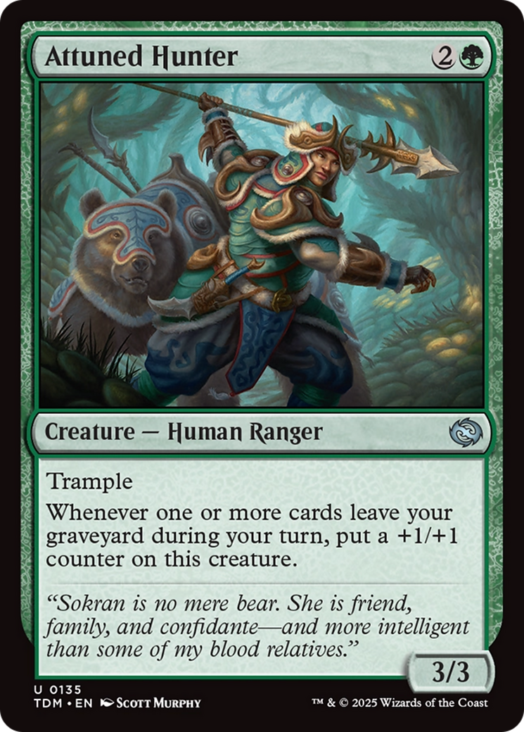 Attuned Hunter - Uncommon Creature — Human Ranger card from Tarkir: Dragonstorm