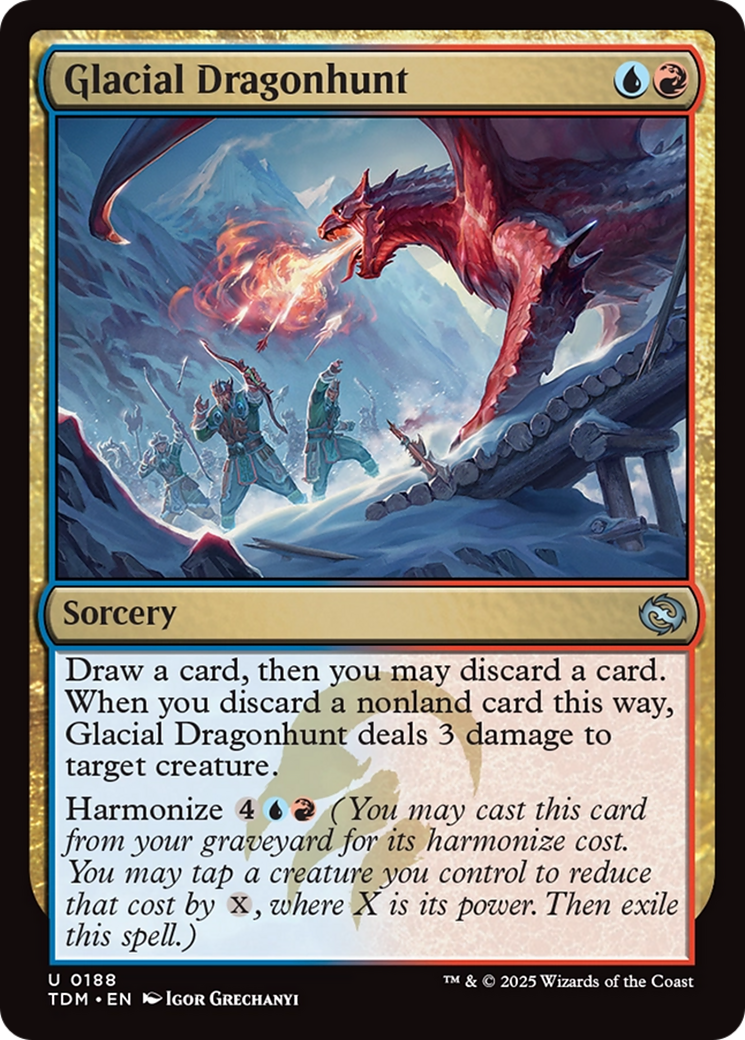 Glacial Dragonhunt - Uncommon Sorcery card from Tarkir: Dragonstorm