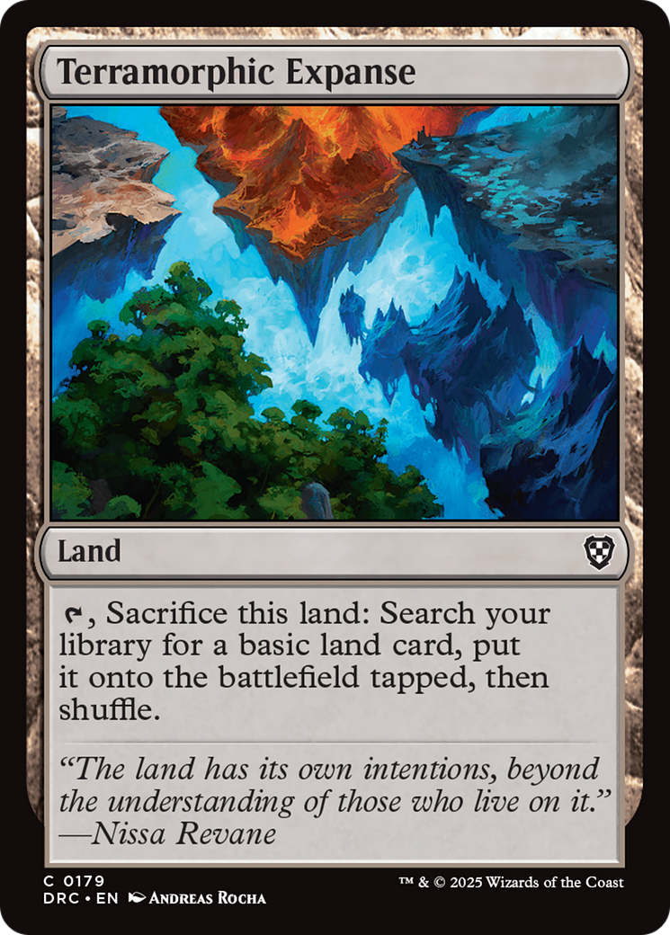 Terramorphic Expanse - Common Land card from Aetherdrift Commander