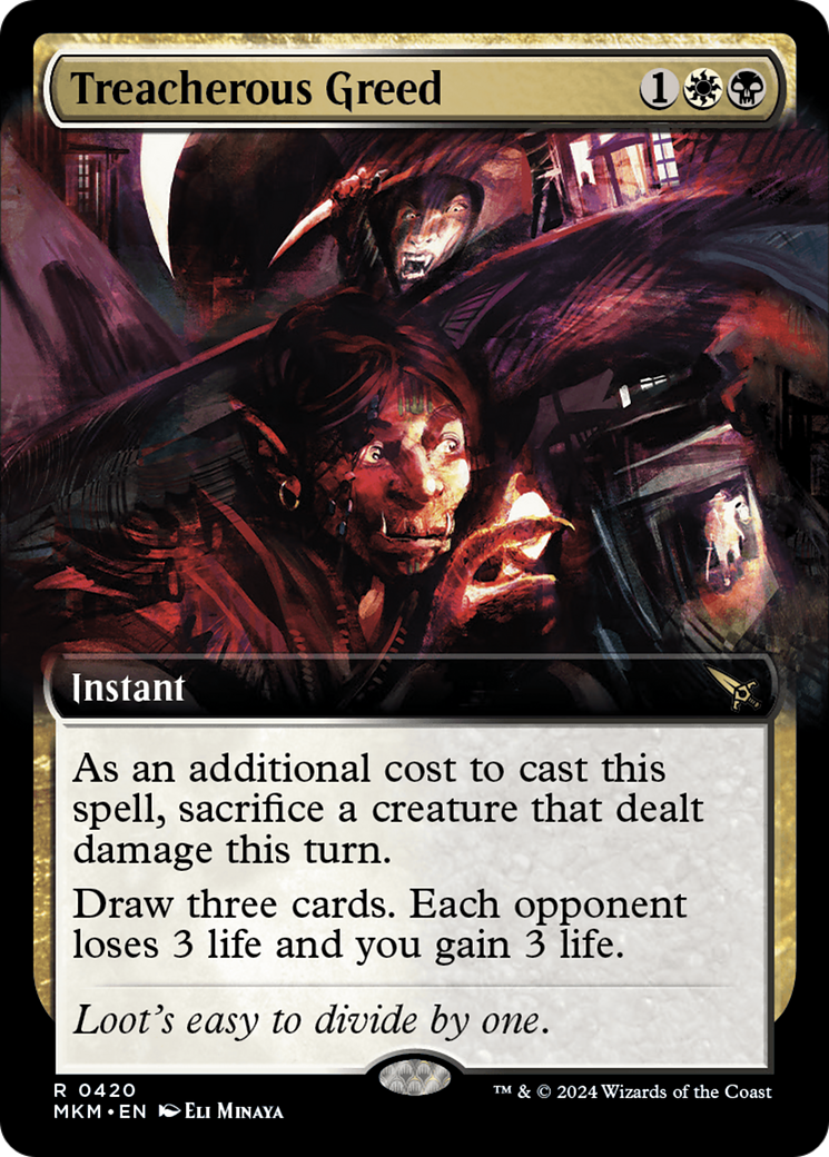 Treacherous Greed - Rare Instant card from Murders at Karlov Manor