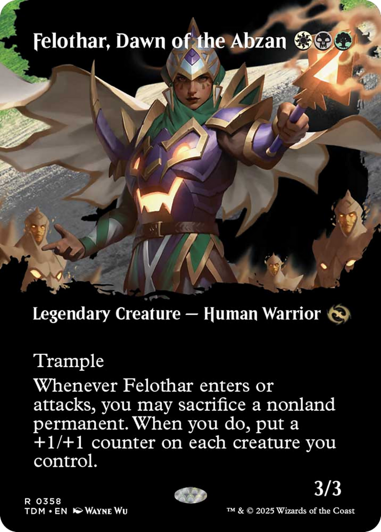 Felothar, Dawn of the Abzan - Rare Legendary Creature — Human Warrior card from Tarkir: Dragonstorm