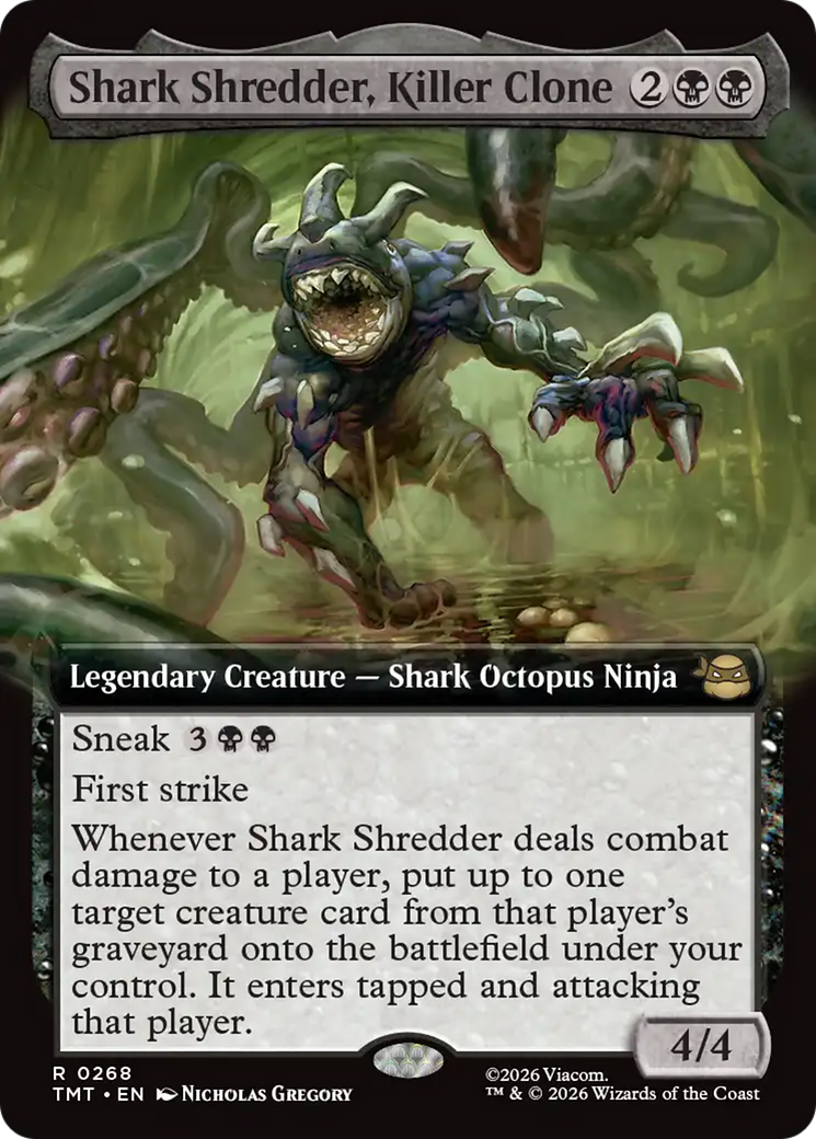 Shark Shredder, Killer Clone - Rare Legendary Creature — Shark Octopus Ninja card from Teenage Mutant Ninja Turtles