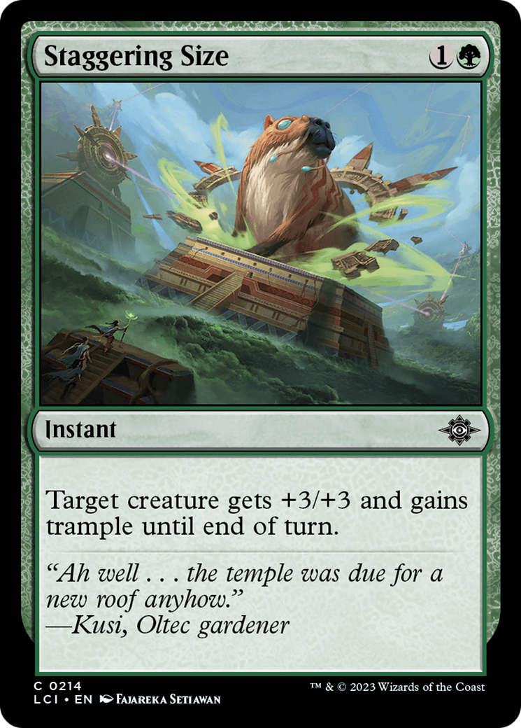 Staggering Size - Common Instant card from The Lost Caverns of Ixalan