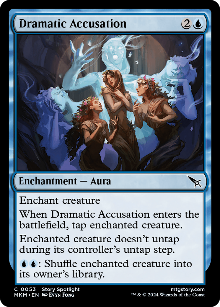 Dramatic Accusation - Common Enchantment — Aura card from Murders at Karlov Manor