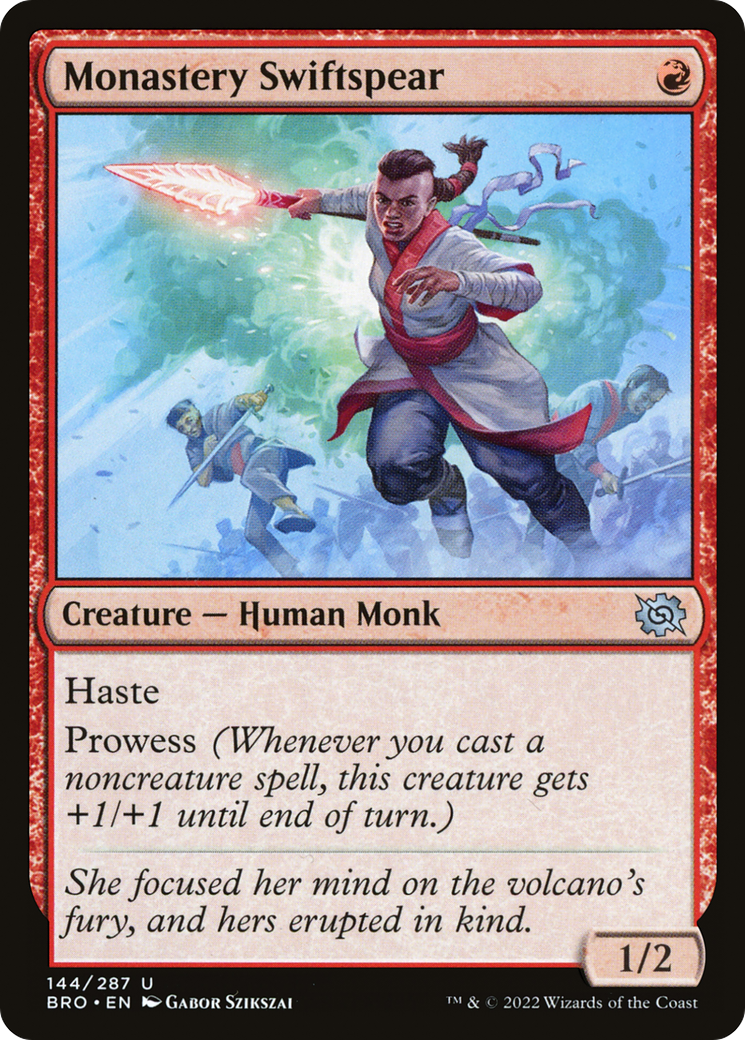 Monastery Swiftspear - Uncommon Creature — Human Monk card from The Brothers' War