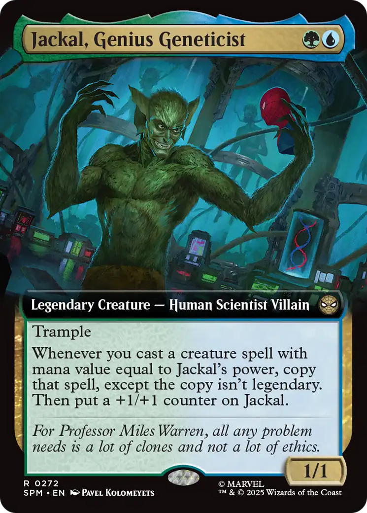 Jackal, Genius Geneticist - Rare Legendary Creature — Human Scientist Villain card from Marvel's Spider-Man
