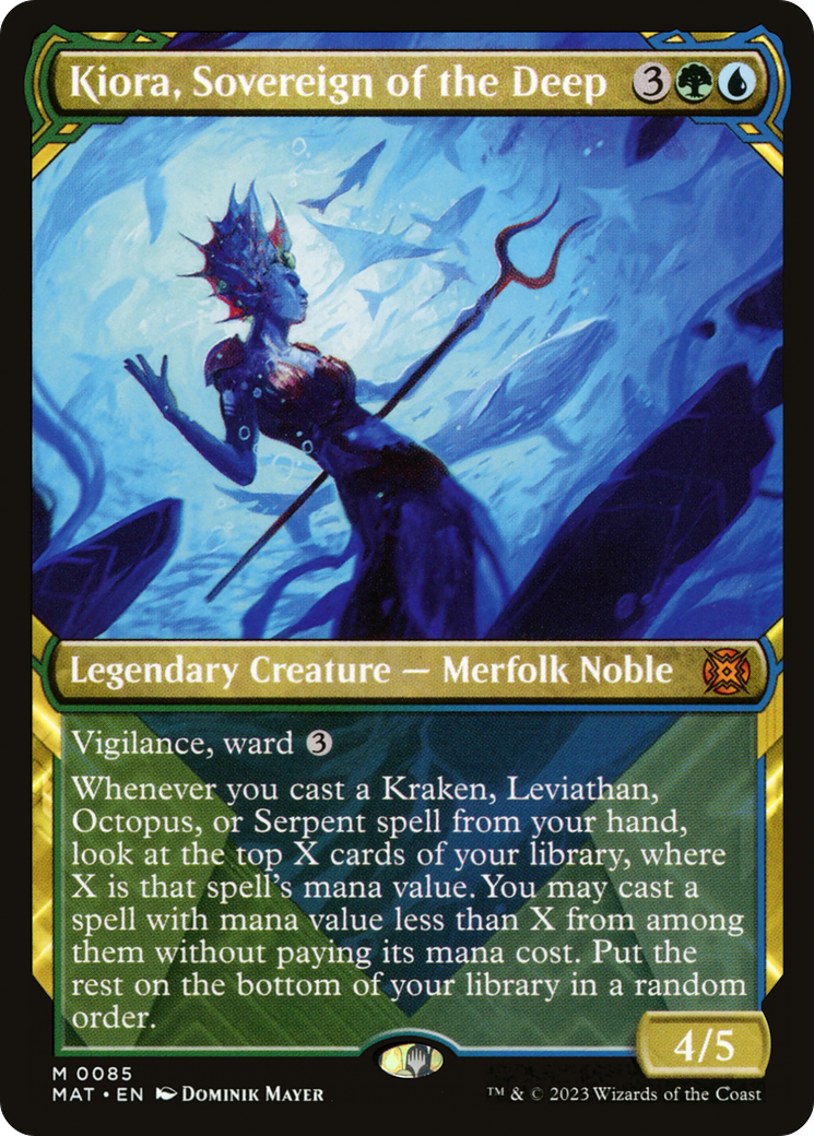 Kiora, Sovereign of the Deep - Mythic Legendary Creature — Merfolk Noble card from March of the Machine: The Aftermath