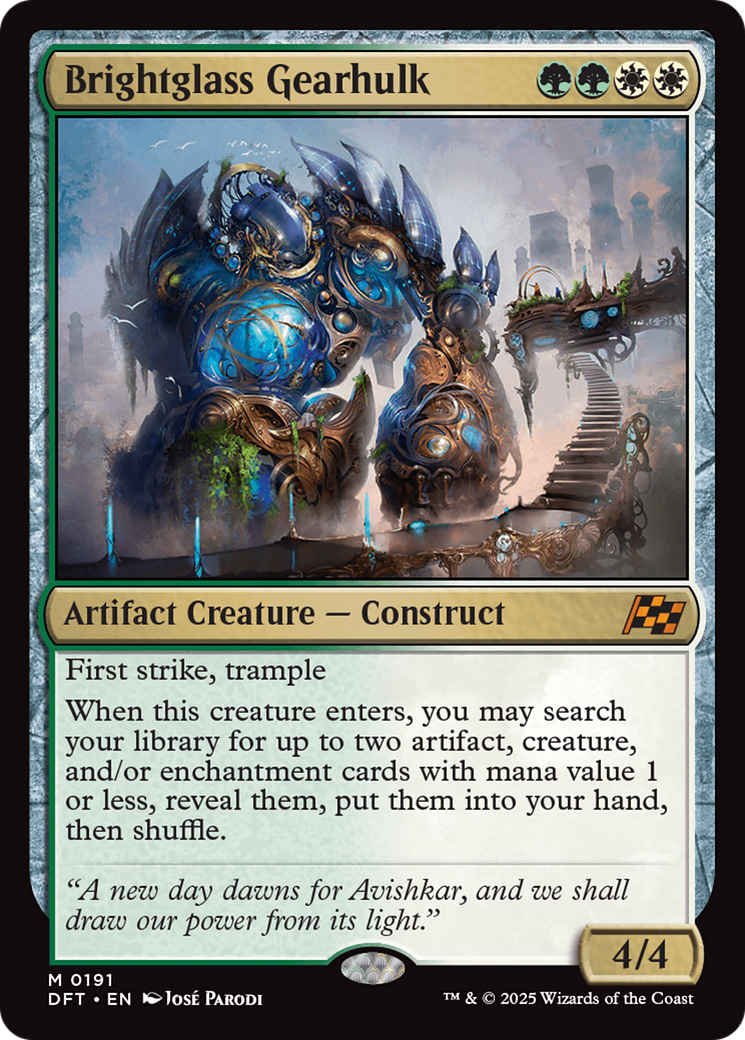 Brightglass Gearhulk - Mythic Artifact Creature — Construct card from Aetherdrift
