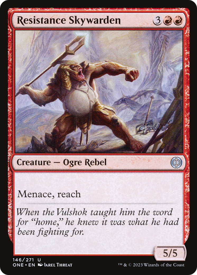 Resistance Skywarden - Uncommon Creature — Ogre Rebel card from Phyrexia: All Will Be One