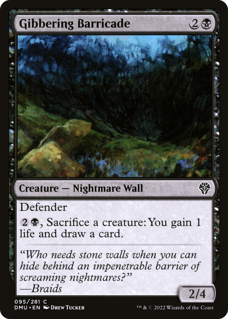 Gibbering Barricade - Common Creature — Nightmare Wall card from Dominaria United