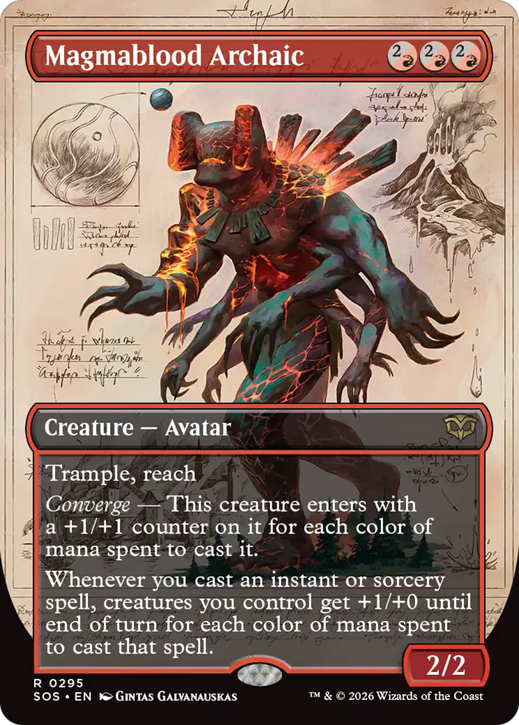 Magmablood Archaic - Rare Creature — Avatar card from Secrets of Strixhaven