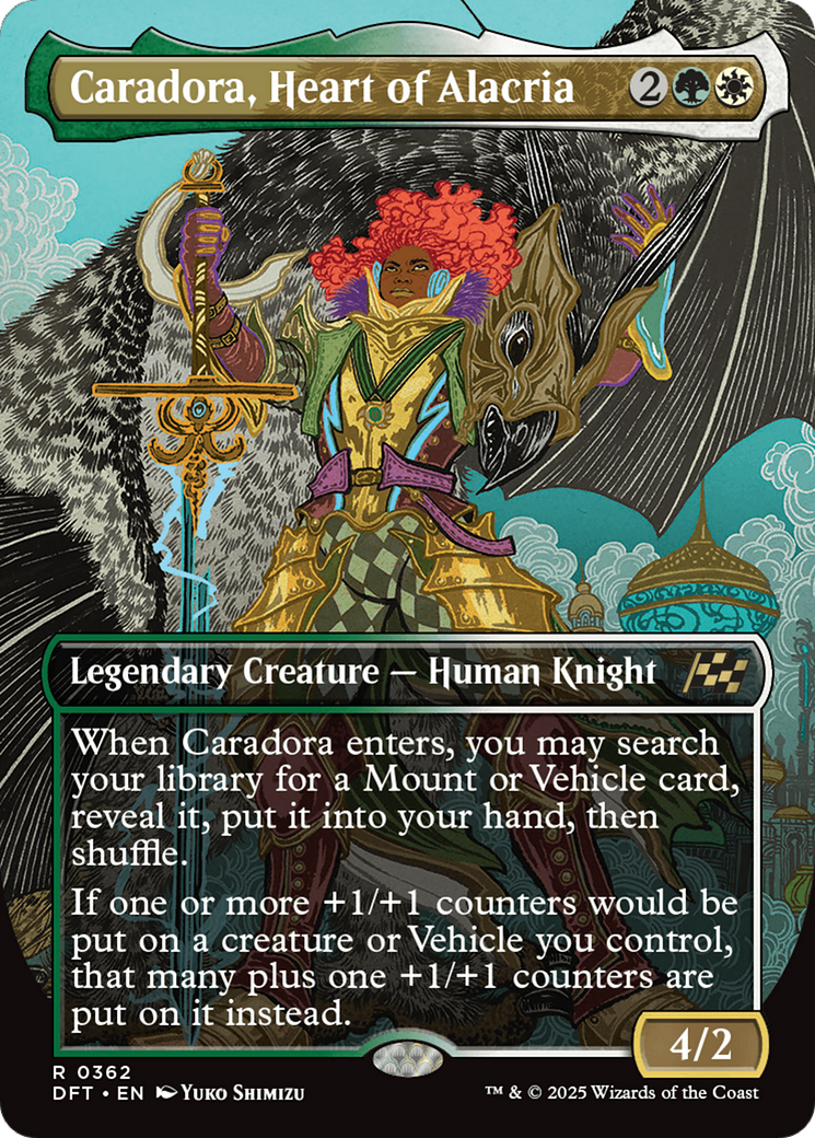 Caradora, Heart of Alacria - Rare Legendary Creature — Human Knight card from Aetherdrift