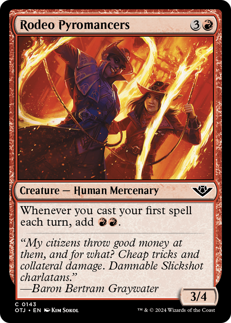 Rodeo Pyromancers - Common Creature — Human Mercenary card from Outlaws of Thunder Junction