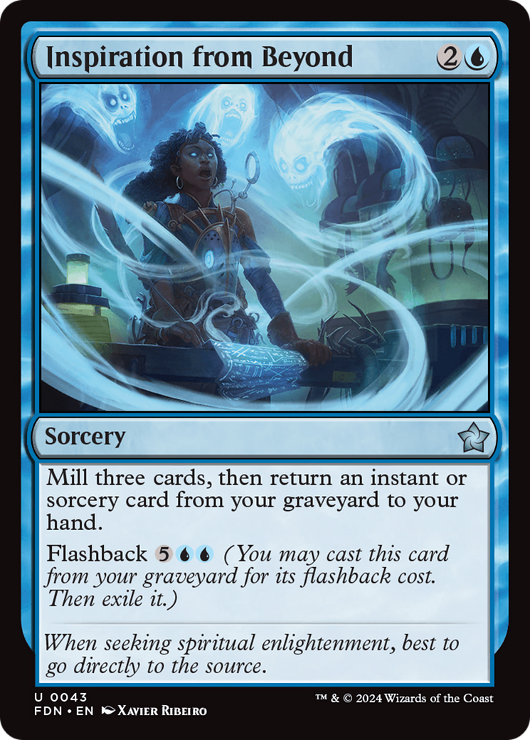 Inspiration from Beyond - Uncommon Sorcery card from Foundations
