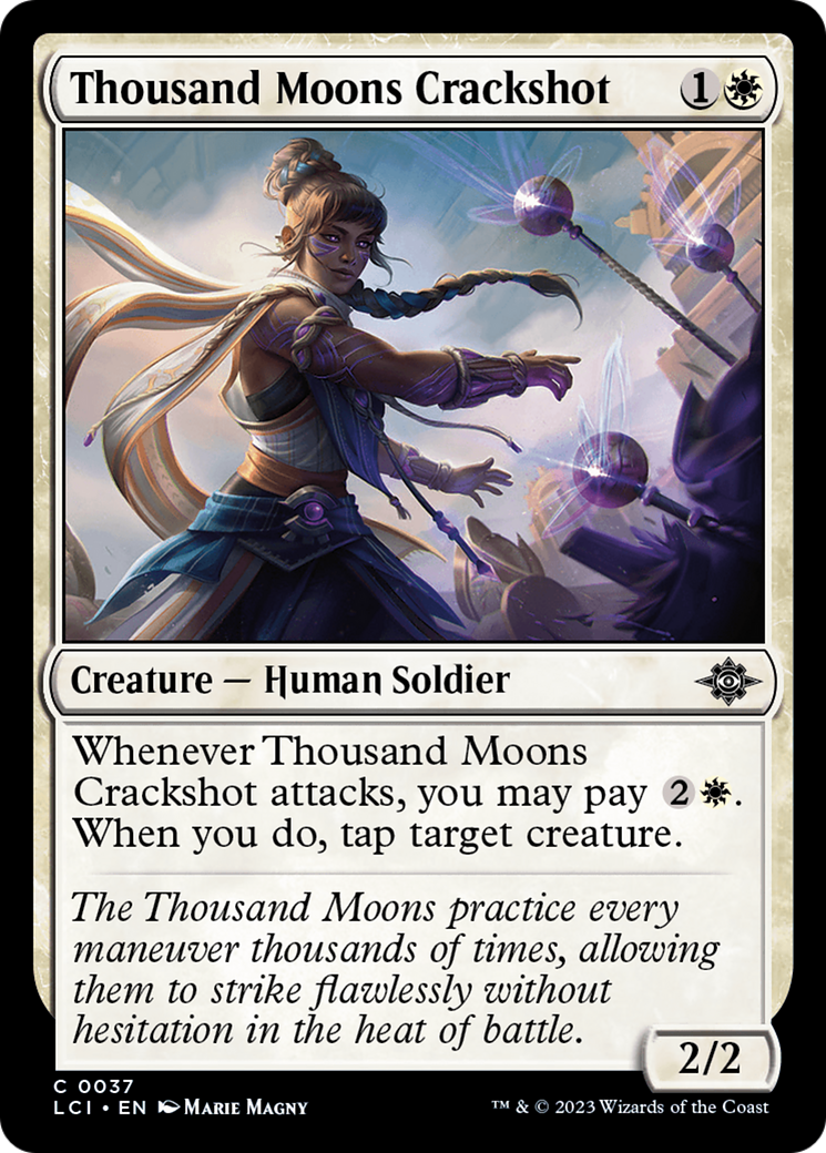 Thousand Moons Crackshot - Common Creature — Human Soldier card from The Lost Caverns of Ixalan
