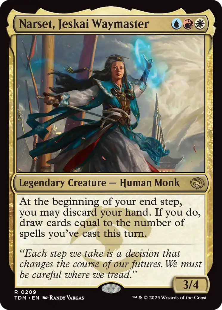 Narset, Jeskai Waymaster - Rare Legendary Creature — Human Monk card from Tarkir: Dragonstorm