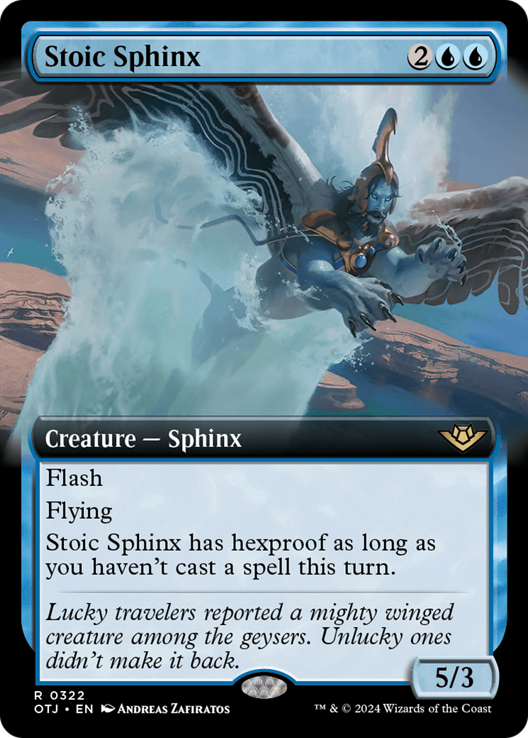 Stoic Sphinx - Rare Creature — Sphinx card from Outlaws of Thunder Junction