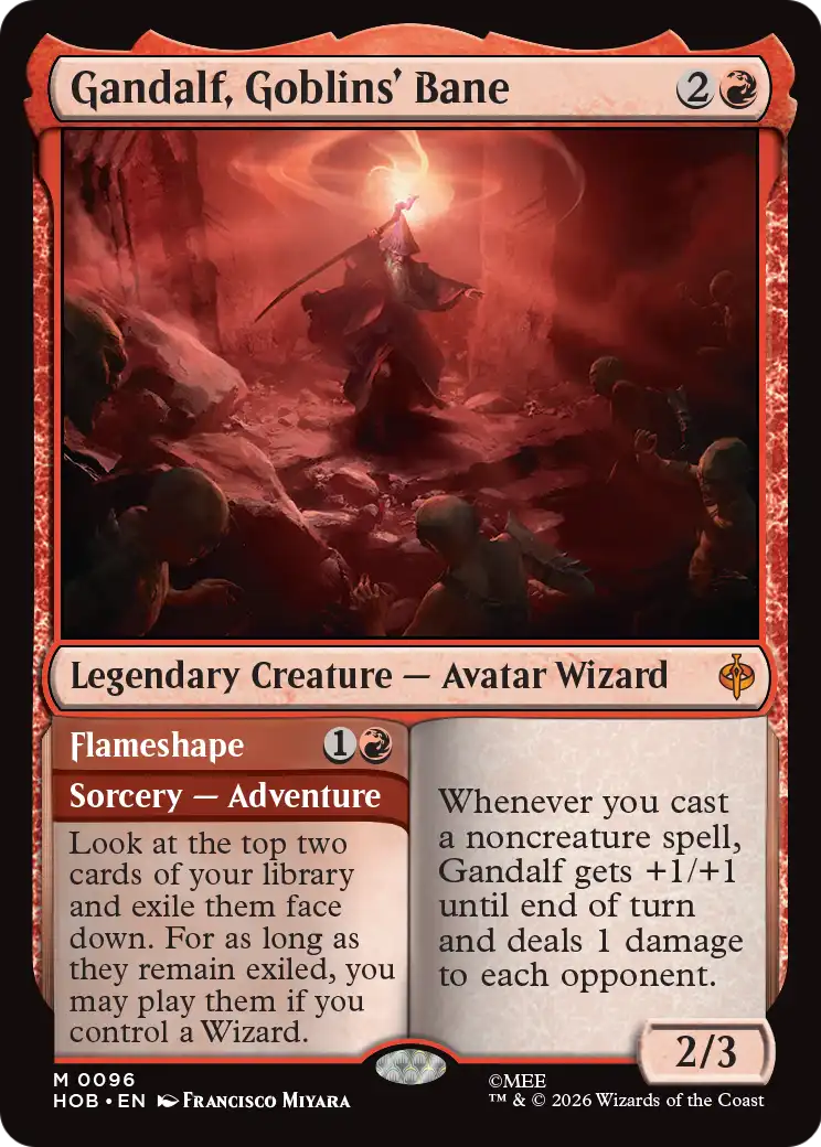 Gandalf, Goblins' Bane // Flameshape - Mythic Sorcery — Adventure card from The Hobbit