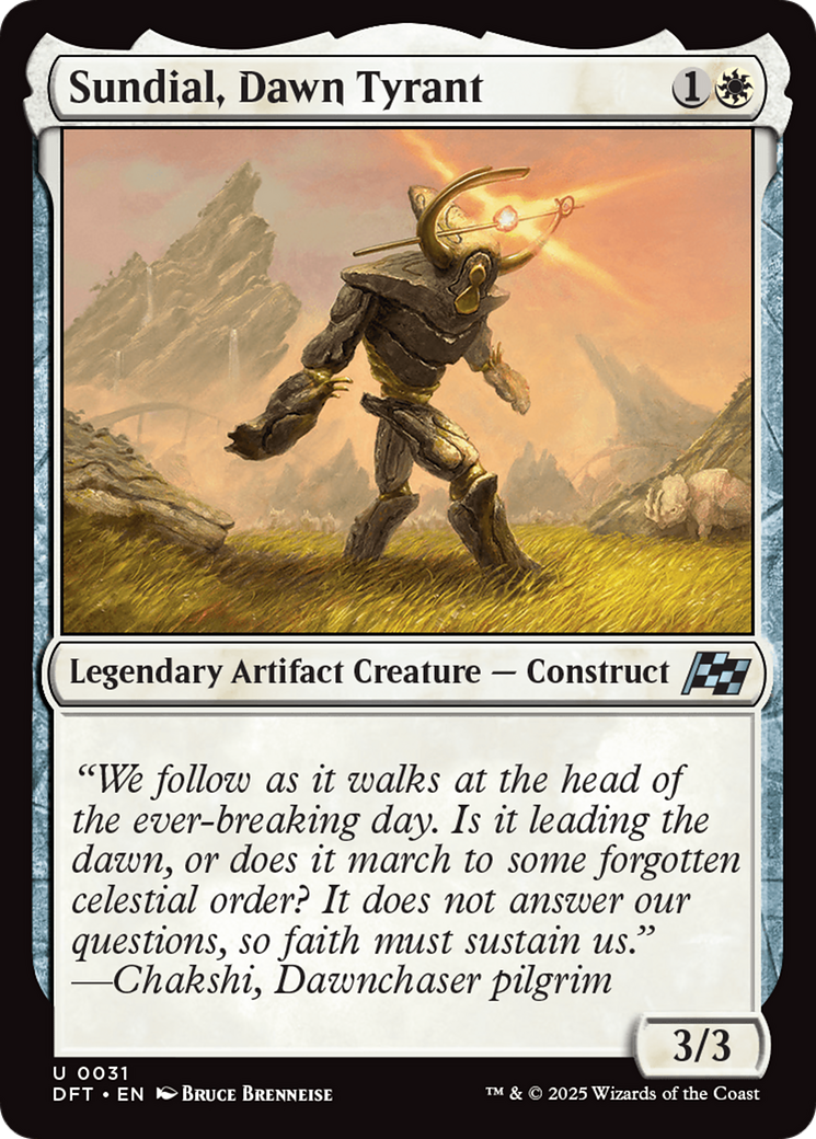 Sundial, Dawn Tyrant - Uncommon Legendary Artifact Creature — Construct card from Aetherdrift