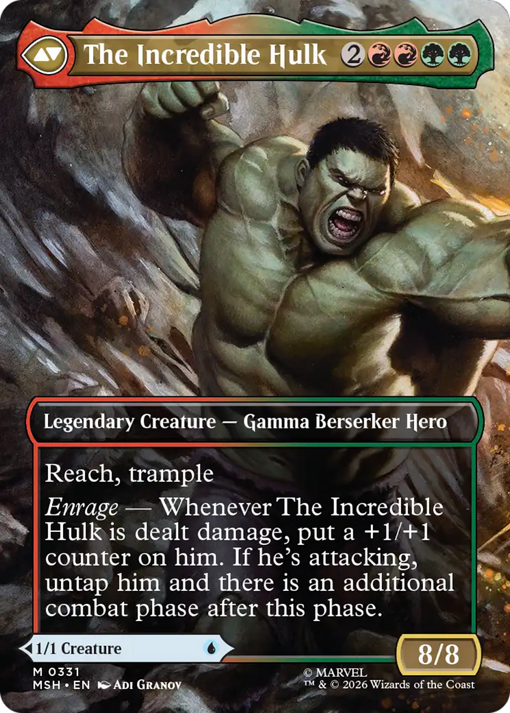 Back face of Bruce Banner // The Incredible Hulk - Legendary Creature — Gamma Berserker Hero card