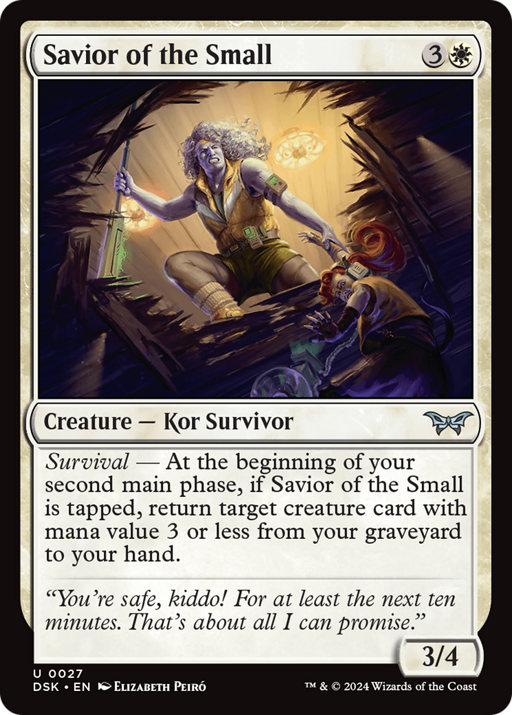 Savior of the Small - Uncommon Creature — Kor Survivor card from Duskmourn: House of Horror