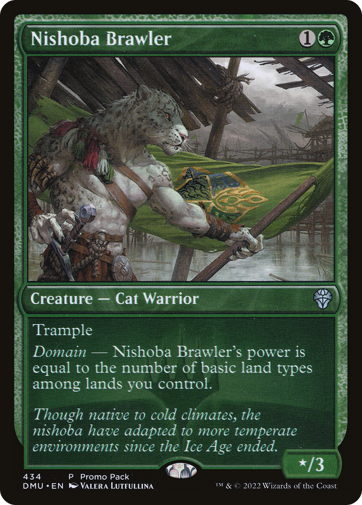 Nishoba Brawler - Uncommon Creature — Cat Warrior card from Dominaria United