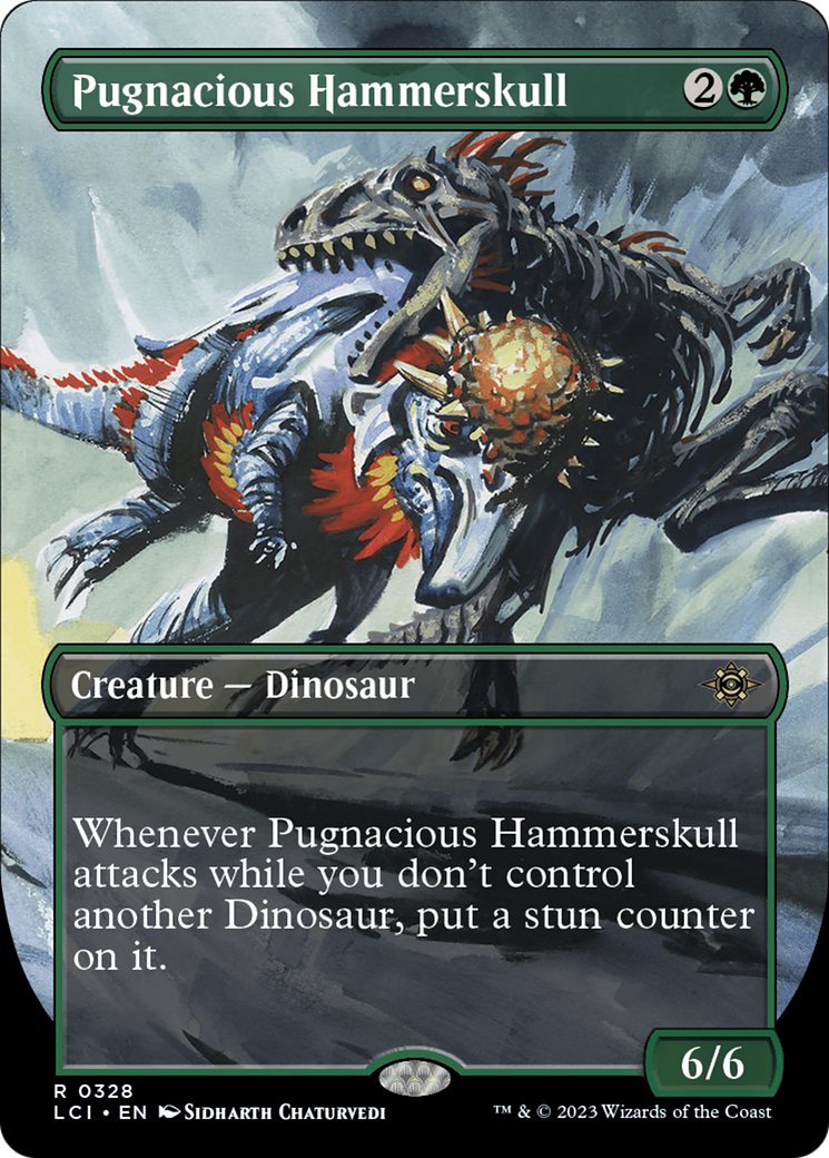 Pugnacious Hammerskull - Rare Creature — Dinosaur card from The Lost Caverns of Ixalan
