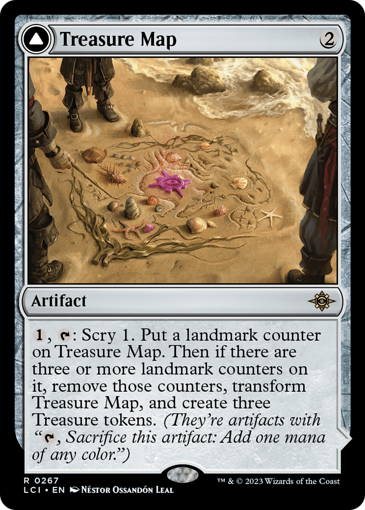 Treasure Map // Treasure Cove - Rare Artifact card from The Lost Caverns of Ixalan