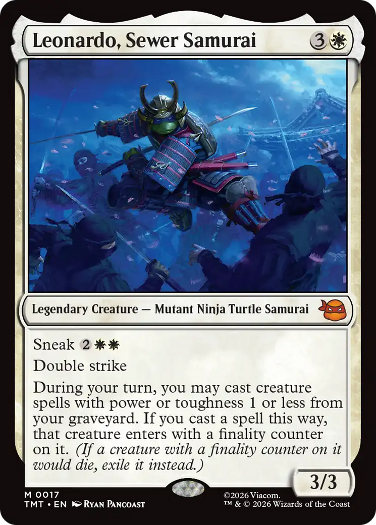 Leonardo, Sewer Samurai - Mythic Legendary Creature — Mutant Ninja Turtle Samurai card from Teenage Mutant Ninja Turtles