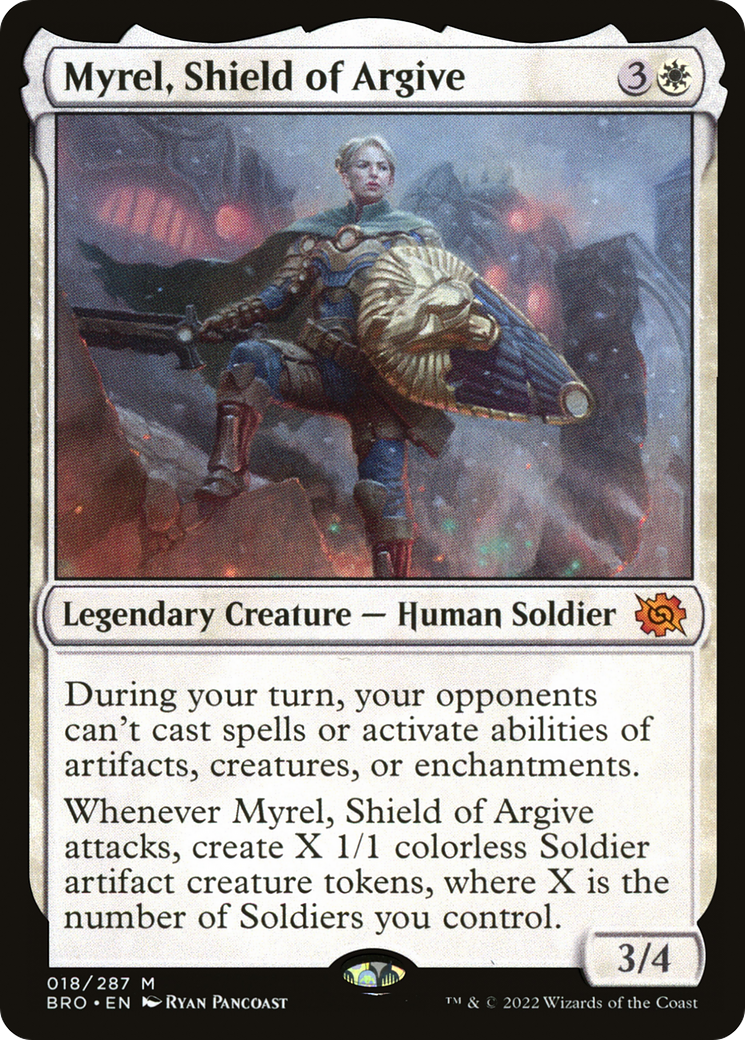 Myrel, Shield of Argive - Mythic Legendary Creature — Human Soldier card from The Brothers' War