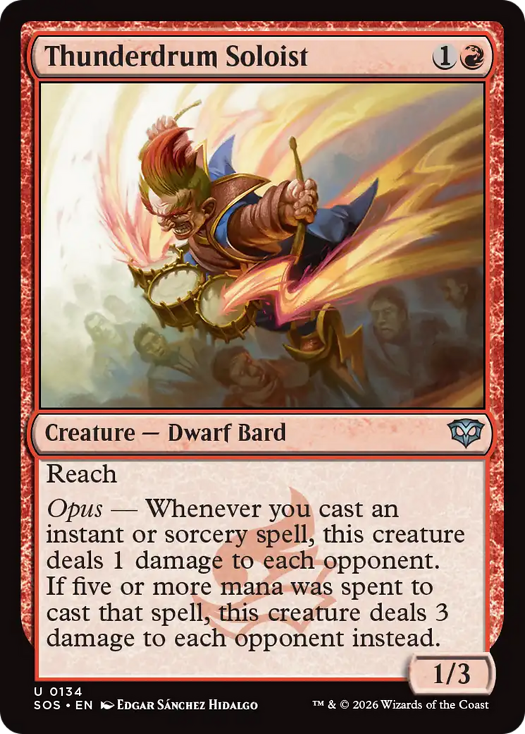 Thunderdrum Soloist - Uncommon Creature — Dwarf Bard card from Secrets of Strixhaven