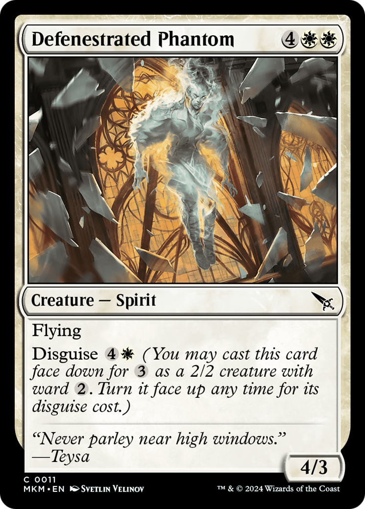 Defenestrated Phantom - Common Creature — Spirit card from Murders at Karlov Manor