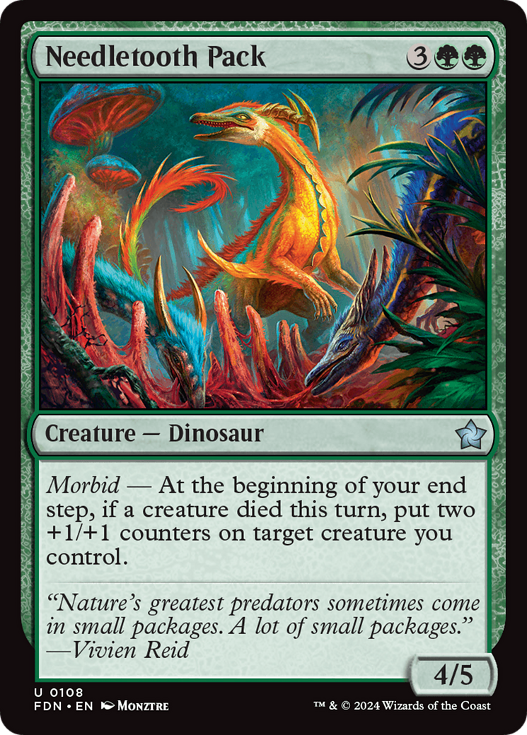 Needletooth Pack - Uncommon Creature — Dinosaur card from Foundations