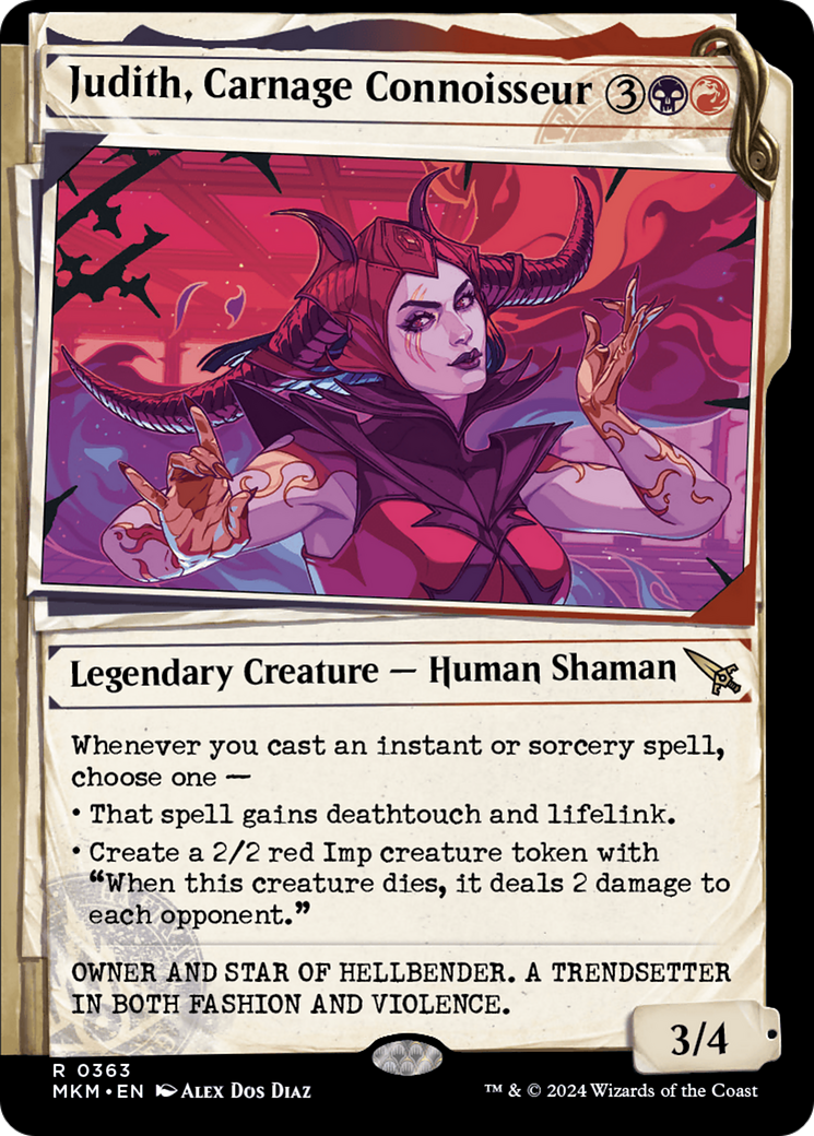 Judith, Carnage Connoisseur - Rare Legendary Creature — Human Shaman card from Murders at Karlov Manor