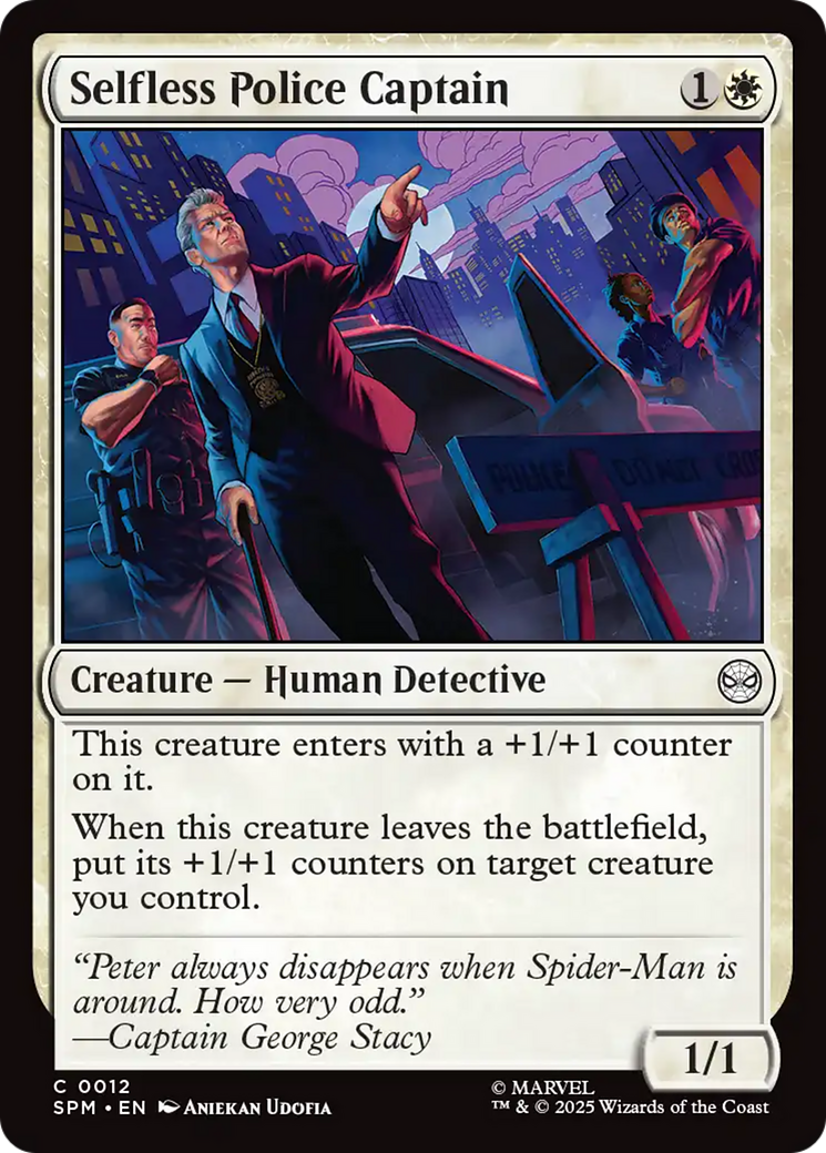 Selfless Police Captain - Common Creature — Human Detective card from Marvel's Spider-Man