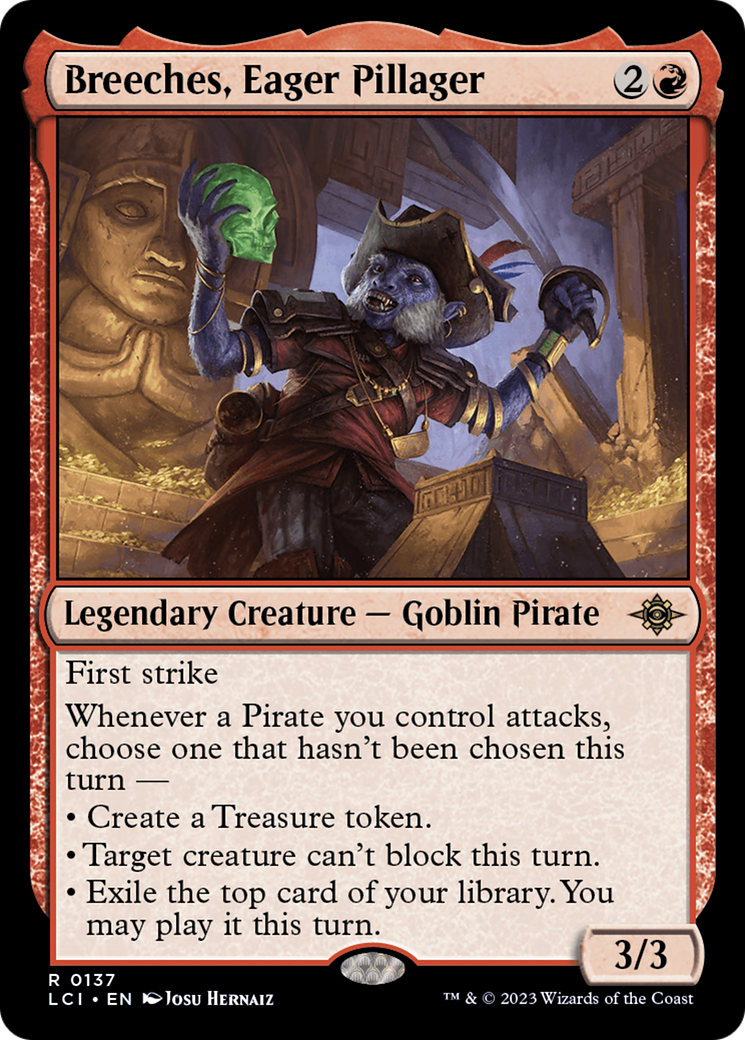 Breeches, Eager Pillager - Rare Legendary Creature — Goblin Pirate card from The Lost Caverns of Ixalan