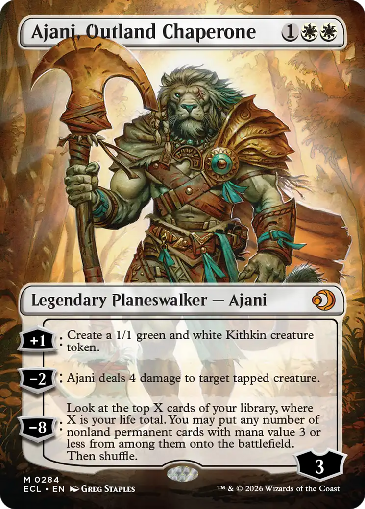 Ajani, Outland Chaperone - Mythic Legendary Planeswalker — Ajani card from Lorwyn Eclipsed