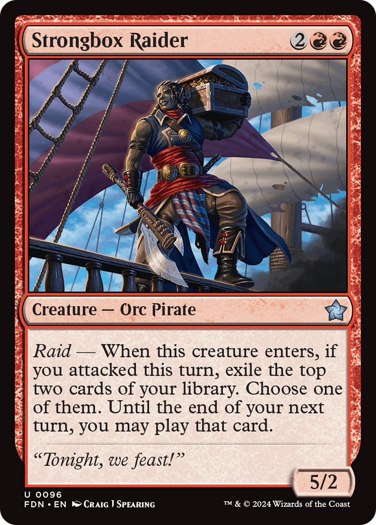 Strongbox Raider - Uncommon Creature — Orc Pirate card from Foundations