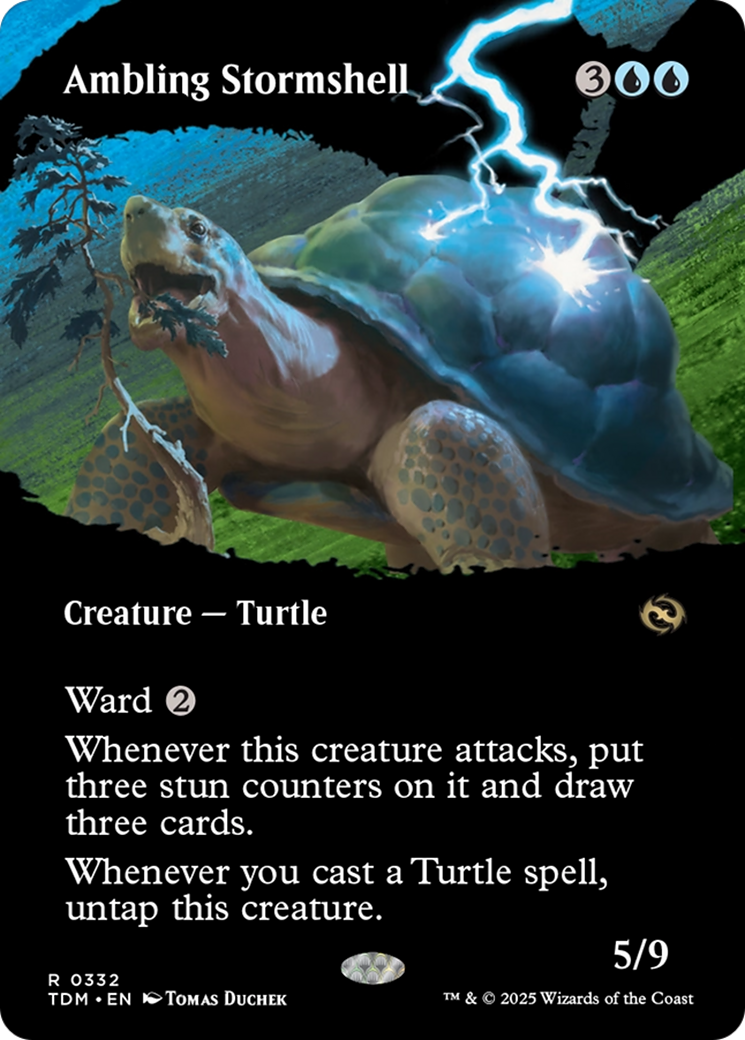 Ambling Stormshell - Rare Creature — Turtle card from Tarkir: Dragonstorm