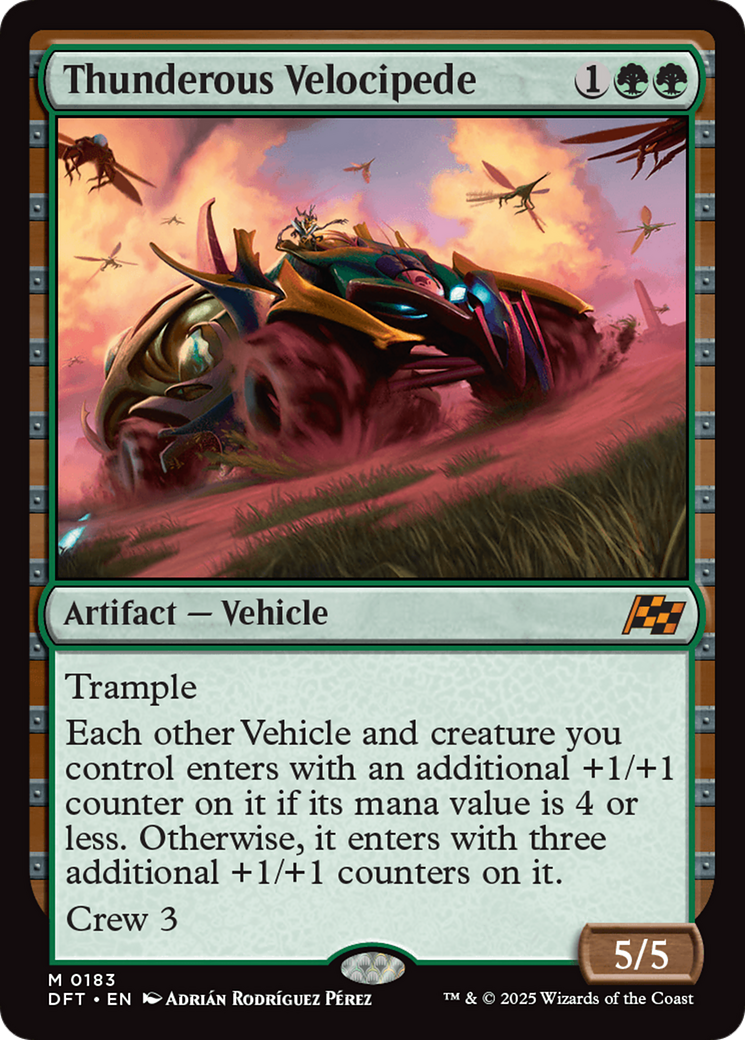 Thunderous Velocipede - Mythic Artifact — Vehicle card from Aetherdrift