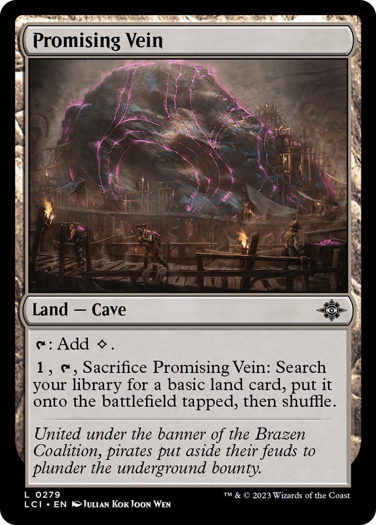 Promising Vein - Common Land — Cave card from The Lost Caverns of Ixalan