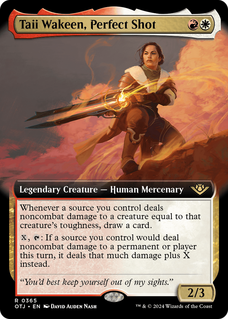 Taii Wakeen, Perfect Shot - Rare Legendary Creature — Human Mercenary card from Outlaws of Thunder Junction