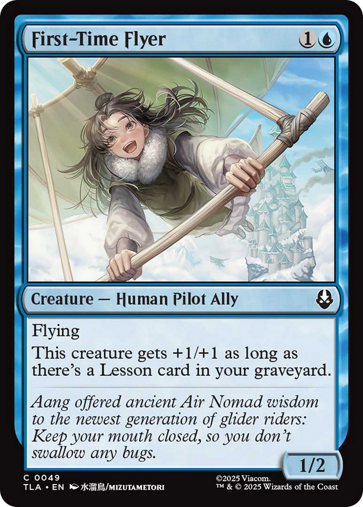 First-Time Flyer - Common Creature — Human Pilot Ally card from Avatar: The Last Airbender