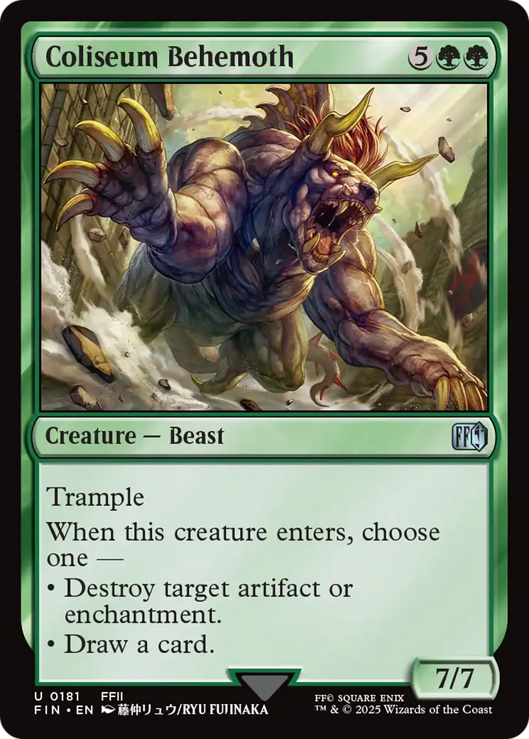 Coliseum Behemoth - Uncommon Creature — Beast card from Final Fantasy