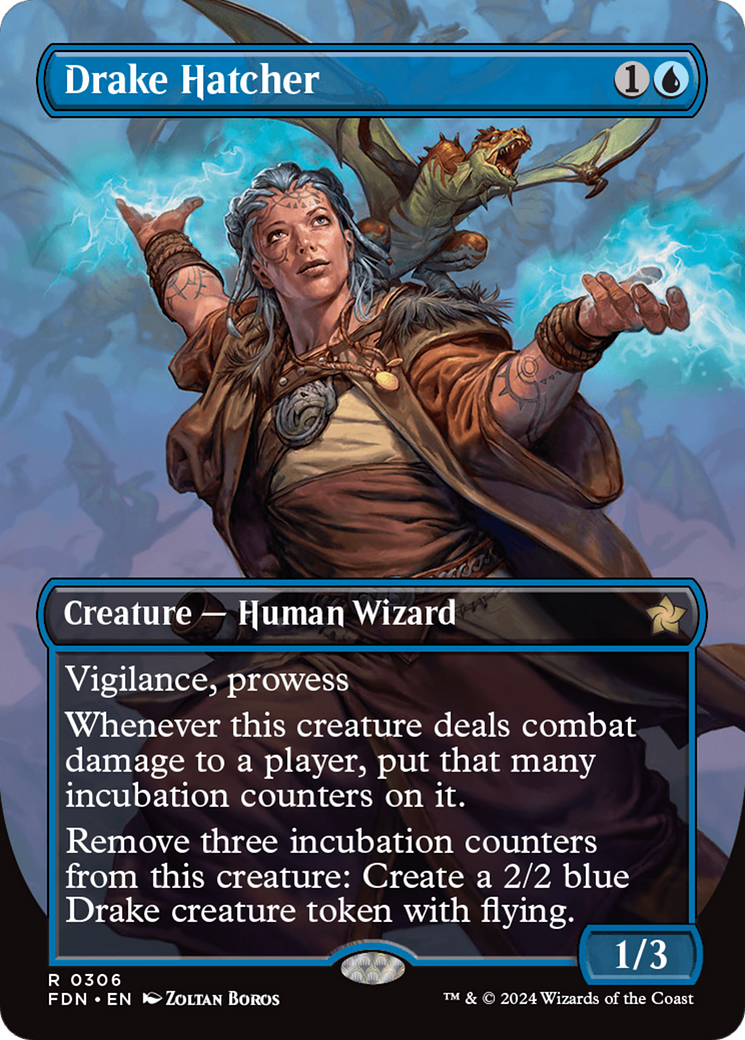 Drake Hatcher - Rare Creature — Human Wizard card from Foundations